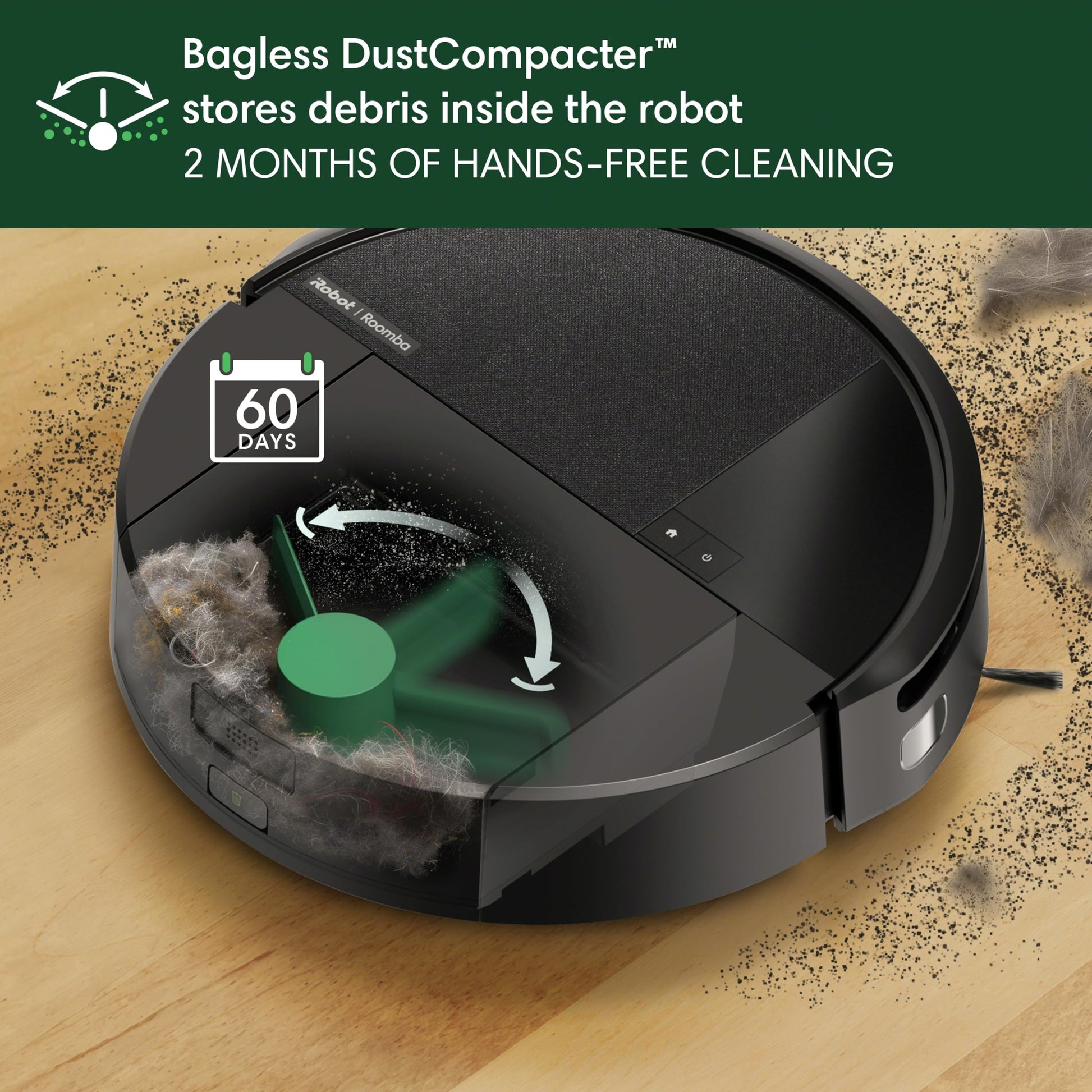 iRobot Roomba 205 DustCompactor Combo Robot Vac & Mop - Compacts Dirt Inside, No Emptying for 60 Days, Space Saving, No Dock, No Bags, Intense Power-Lifting Suction, LiDAR Navigation, Multi-Surface - Available at All In One Marketplace Canada