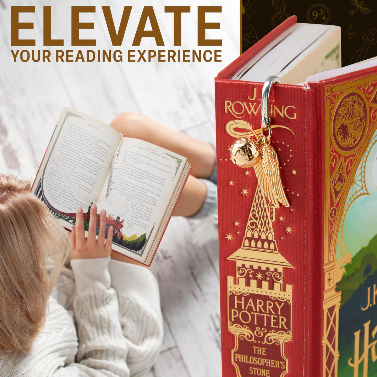 Harry Potter Metal Bookmark with Hanging Charm Golden Snitch Hogwarts Reading Gifts Christmas Stocking Stuffers Book Lovers Gift Box 🍁 All In One Marketplace Canada