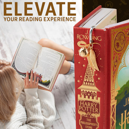 Harry Potter Metal Bookmark with Hanging Charm Golden Snitch Hogwarts Reading Gifts Christmas Stocking Stuffers Book Lovers Gift Box 🍁 All In One Marketplace Canada
