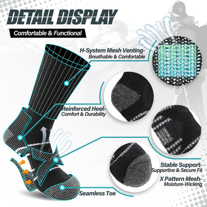 ANTSANG Merino Wool Hiking Socks, Crew Boot Work Socks for Men Women 🍁 All In One Marketplace Canada
