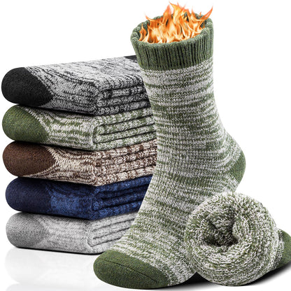 Merino Wool Hiking Socks for Men Thermal Warm Winter Cushion Crew 5 Pairs 🍁 All In One Marketplace Canada