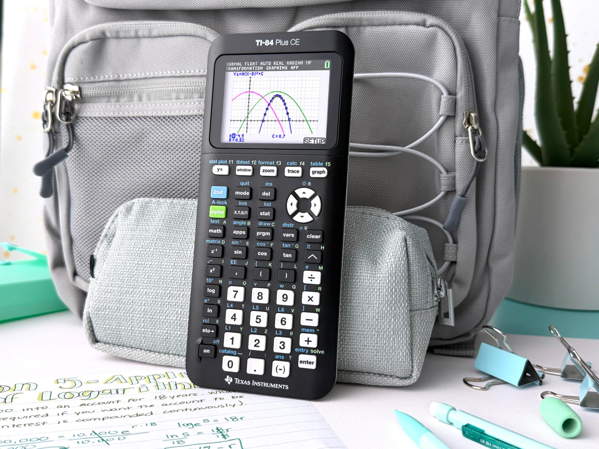 Texas Instruments TI-84 Plus CE Color Graphing Calculator, Black 7.5 Inch Texas Instruments