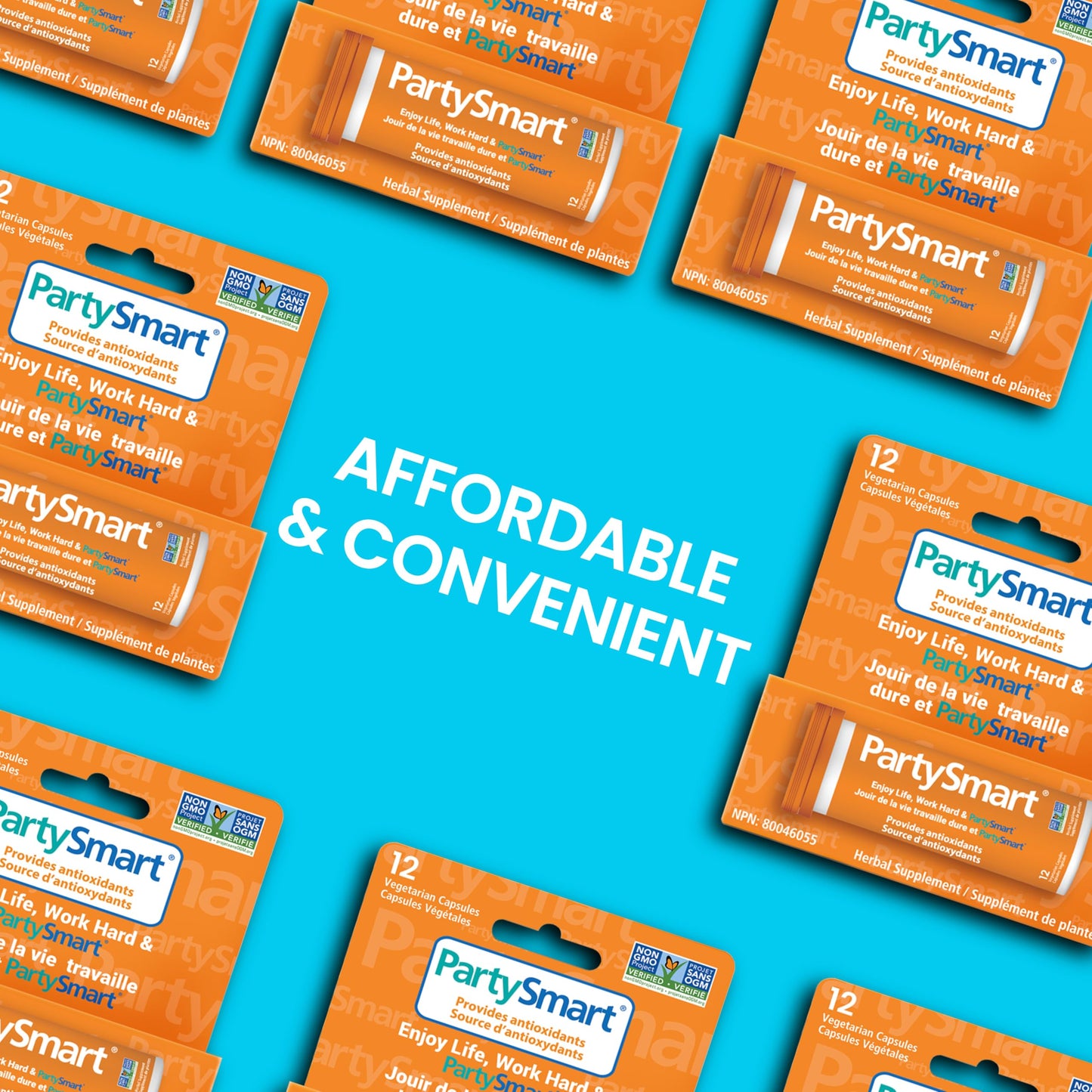 Himalaya PartySmart, 12 Vegetarian Capsules, Provides Antioxidants, Non-GMO, Plant-based, 250 mg, 1 Pack - Available at All In One Marketplace Canada