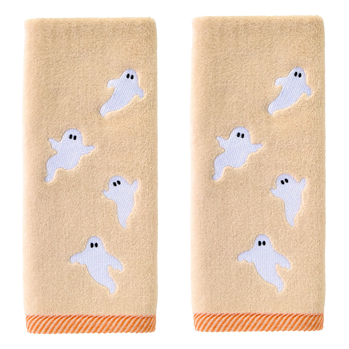 Ensemble de 2 essuie-mains SKL Home Halloween à motifs de fantômes pour salle de bain, cuisine, bar et cadeau