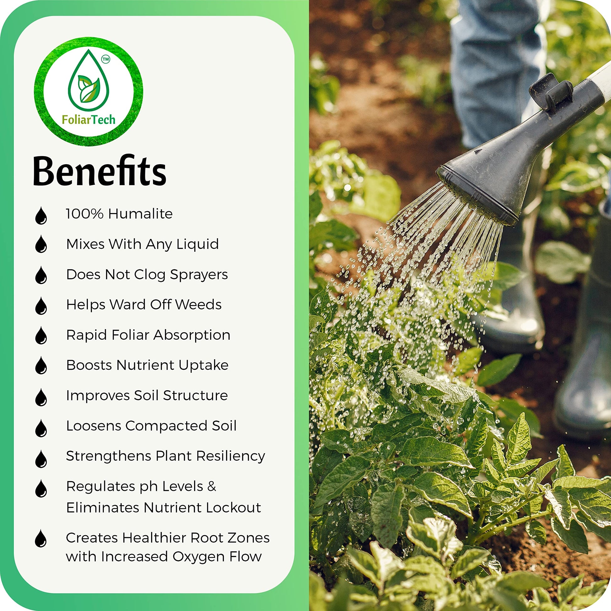 Humic Acid Organic Lawn Fertlizer - Fulvic Humic Mineral Blend for Trees, Shrubs, Ornamentals, Vegetables & Crops - Enhancer & Garden Soil Conditioner by FoliarTech, 4L - Available at All In One Marketplace Canada