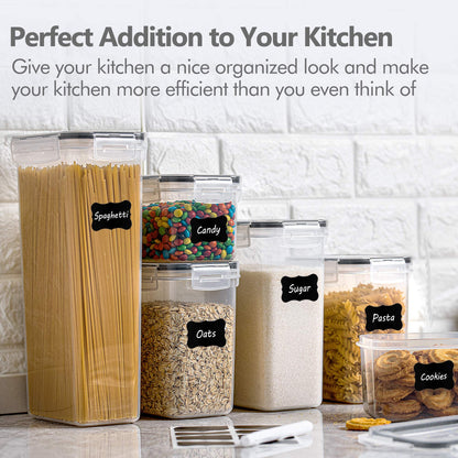 Vtopmart 32pcs Food Storage Container Set, Kitchen & Pantry Organizers and Storage, Plastic Airtight Container with Lids for Cereal, Flour and Sugar, Includes 32 Labels - Available at All In One Marketplace Canada