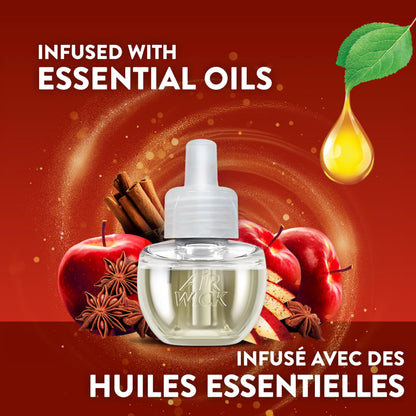 Air Wick Plug In Scented Oil Air Freshener Refills for Home – Infused with Essential Oils – 10 Count – Apple Cinnamon Scent – Mega Value Pack - Available at All In One Marketplace Canada