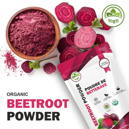 Yogti Organic Beetroot Powder 500g – Pure, Non-GMO, Vegan, Gluten-Free – Fine Red Beet Powder for Smoothies, Baking, Lattes & Natural Color – Premium Superfood Ingredient - 1 Count Yogti