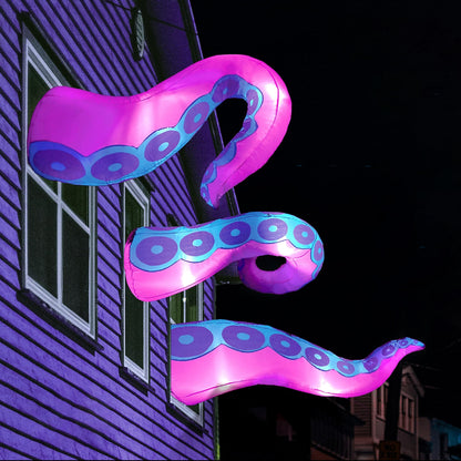Joiedomi 3 Pcs Halloween Inflatables Octopus Tentacle Outdoor Window Decorations, Octopus Legs with Build-in LEDs, Halloween Front Door Window Roof Prop, Outdoor Holiday Blow up Decor for Garden Lawn 🍁 All In One Marketplace Canada