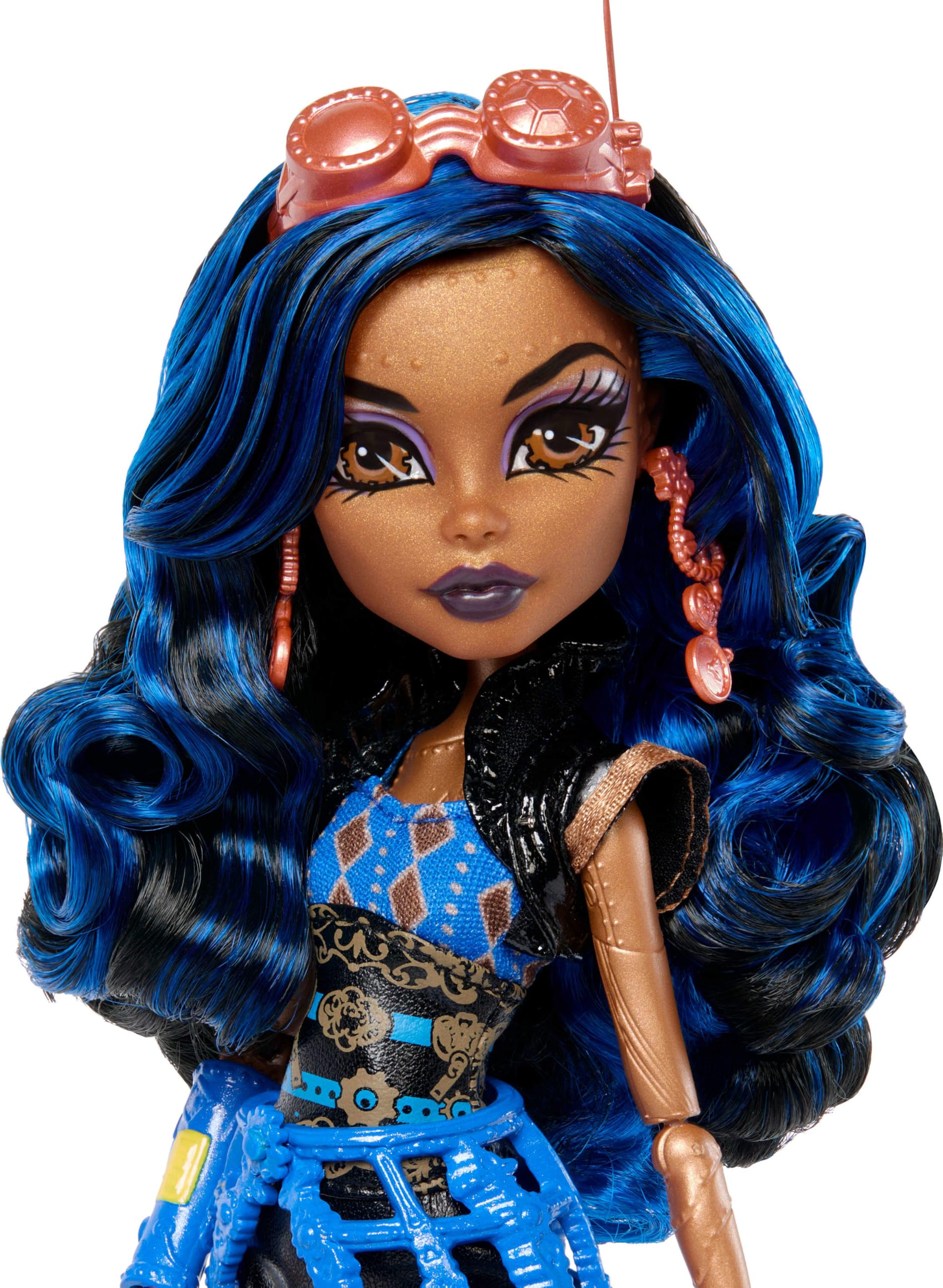 Monster High Boo-riginal Creeproduction Doll, Robecca Steam Collectible Reproduction with Doll Stand, Diary, and Pet Penguin Captain Penny Monster High