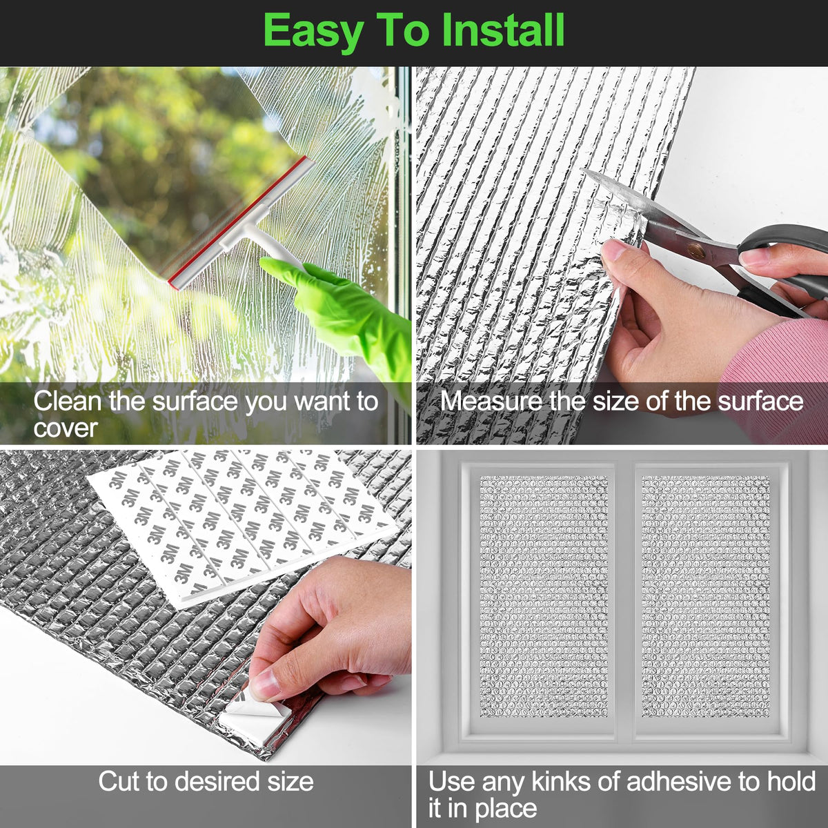 Reflective Insulation Roll 23.6inch x 10Ft Double Bubble Reflective Aluminum Foil Wrap Insulation Sheet Thermal Shield Radiant Barrier for Winter RV Window Thermal Cold Insulation Summer Heat - Silver 🍁 All In One Marketplace Canada
