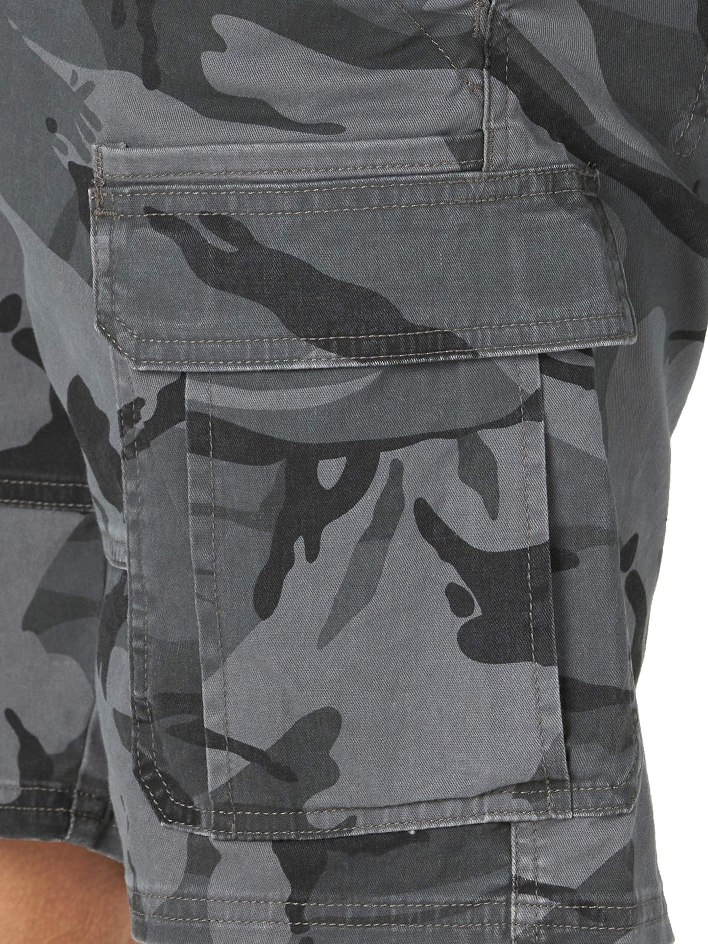 Short cargo extensible classique Wrangler Authentics pour homme, anthracite camouflage, 38