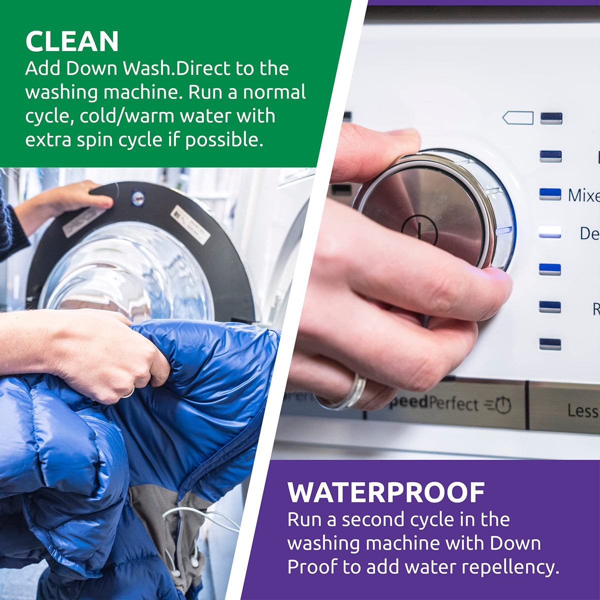Nikwax Down DUO-Pack, 300ml, Cleans and Waterproofs Down Filled Gear, Jackets, Vests, Sleeping Bags, Quilts, Comforters