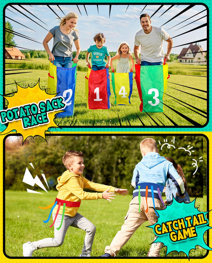 Outdoor Carnival Games Set, Potato Sack & Relay Race for Kids Adults Fun 🍁 All In One Marketplace Canada