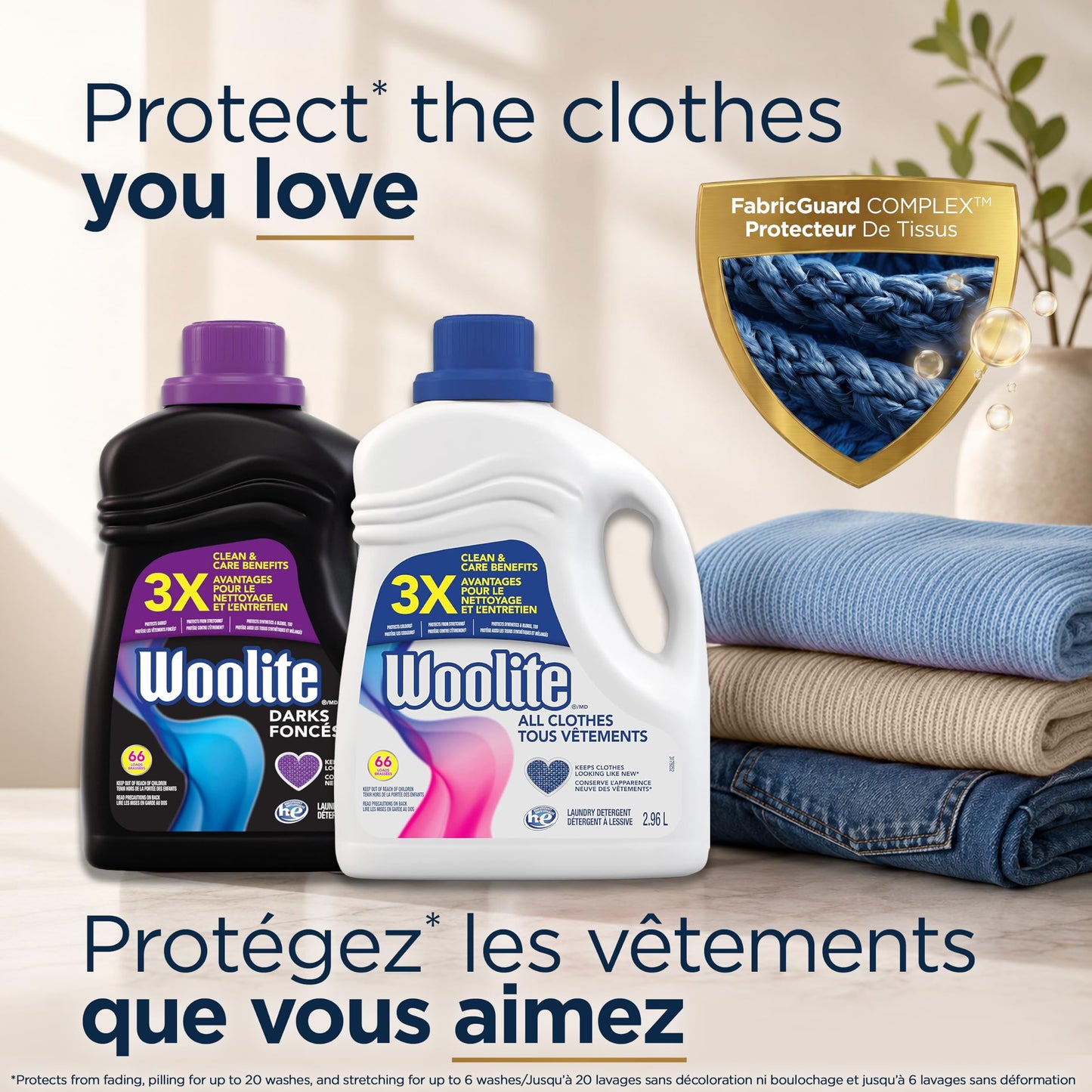 Woolite All Clothes Everyday Colour Safe Laundry Detergent; 2.96 L, 66 Loads; Helps Keep Clothes Looking Like New with Advanced Care & Fabric Guard Complex; Protects from Fading & Pilling Up 20 Washes - Available at All In One Marketplace Canada