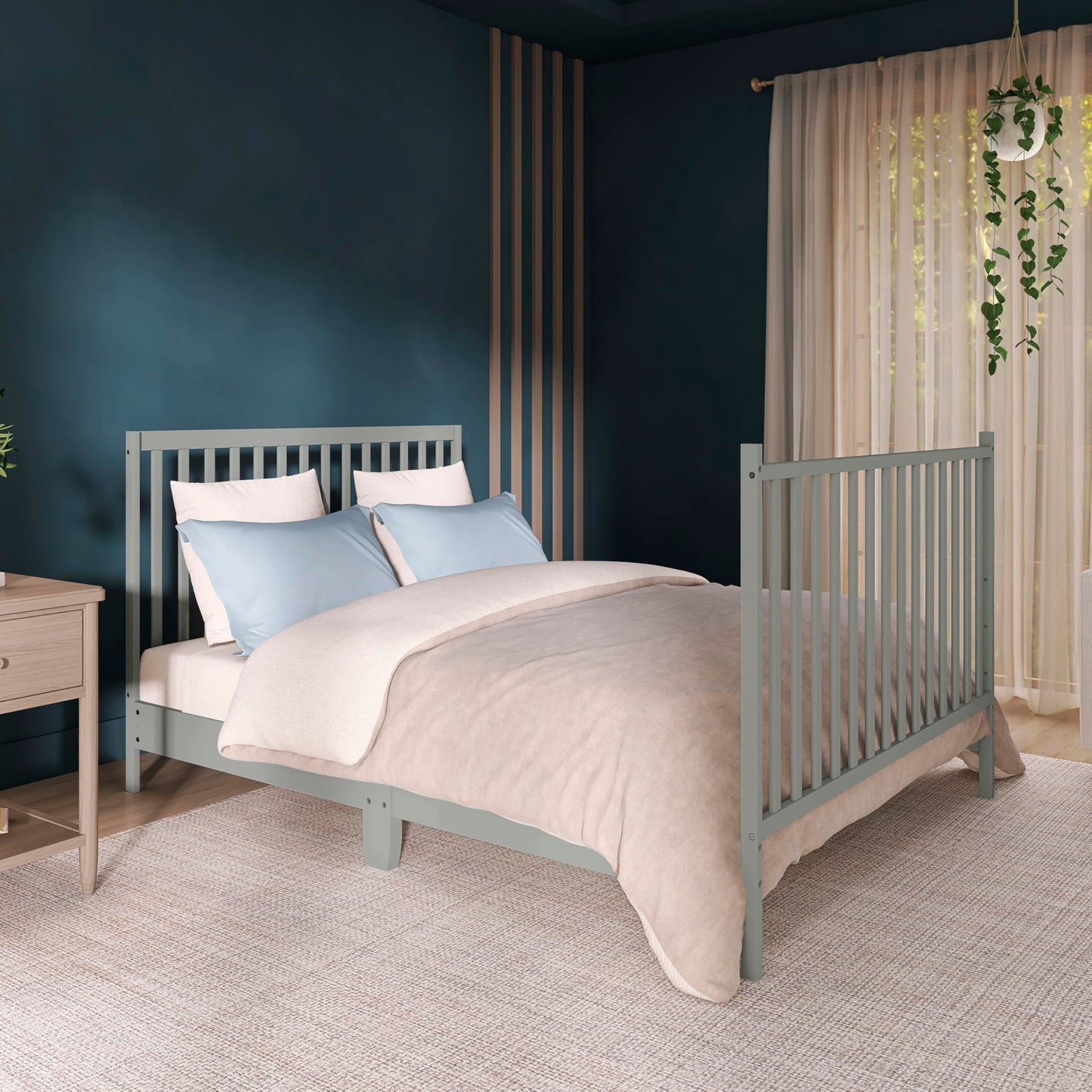 Dream On Me Synergy 5-in-1 Convertible Crib in Cool Grey, Greenguard Gold Certified, BSA Certified, 3 Mattress Height Settings, Classic Nursery Furniture 🍁 All In One Marketplace Canada