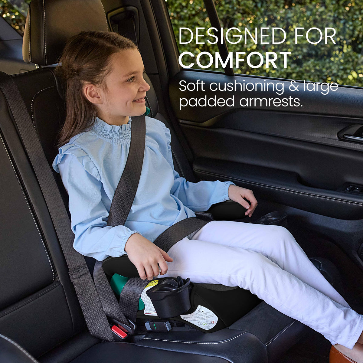 Britax UpNGo Click Backless Booster Car Seat with Rigid LUAS, Lightweight and Portable Travel Booster with Slim Design and PosturePlus, Accommodates Kids up to 120 Lbs and 63” – Raven Black