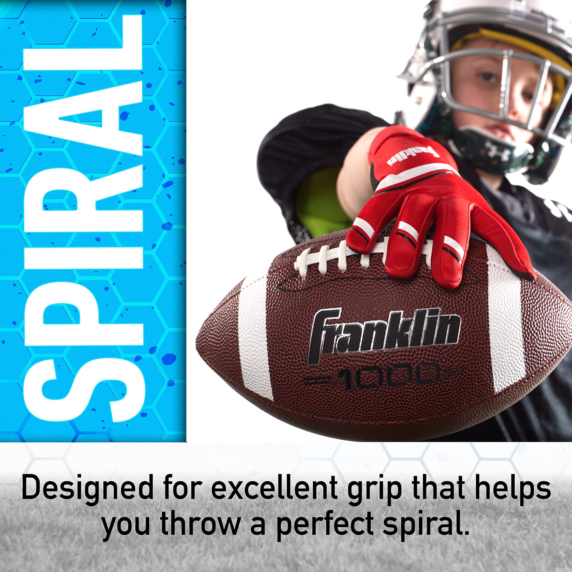 Franklin Sports Official Size Football - All-Weather 1000 Regulation Outdoor Football - Synthetic Leather Adult Size Football - Extra Grip Official Size Football - Brown + White Franklin Sports