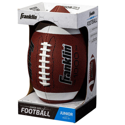 Franklin Sports Official Size Football - All-Weather 1000 Regulation Outdoor Football - Synthetic Leather Adult Size Football - Extra Grip Official Size Football - Brown + White Franklin Sports
