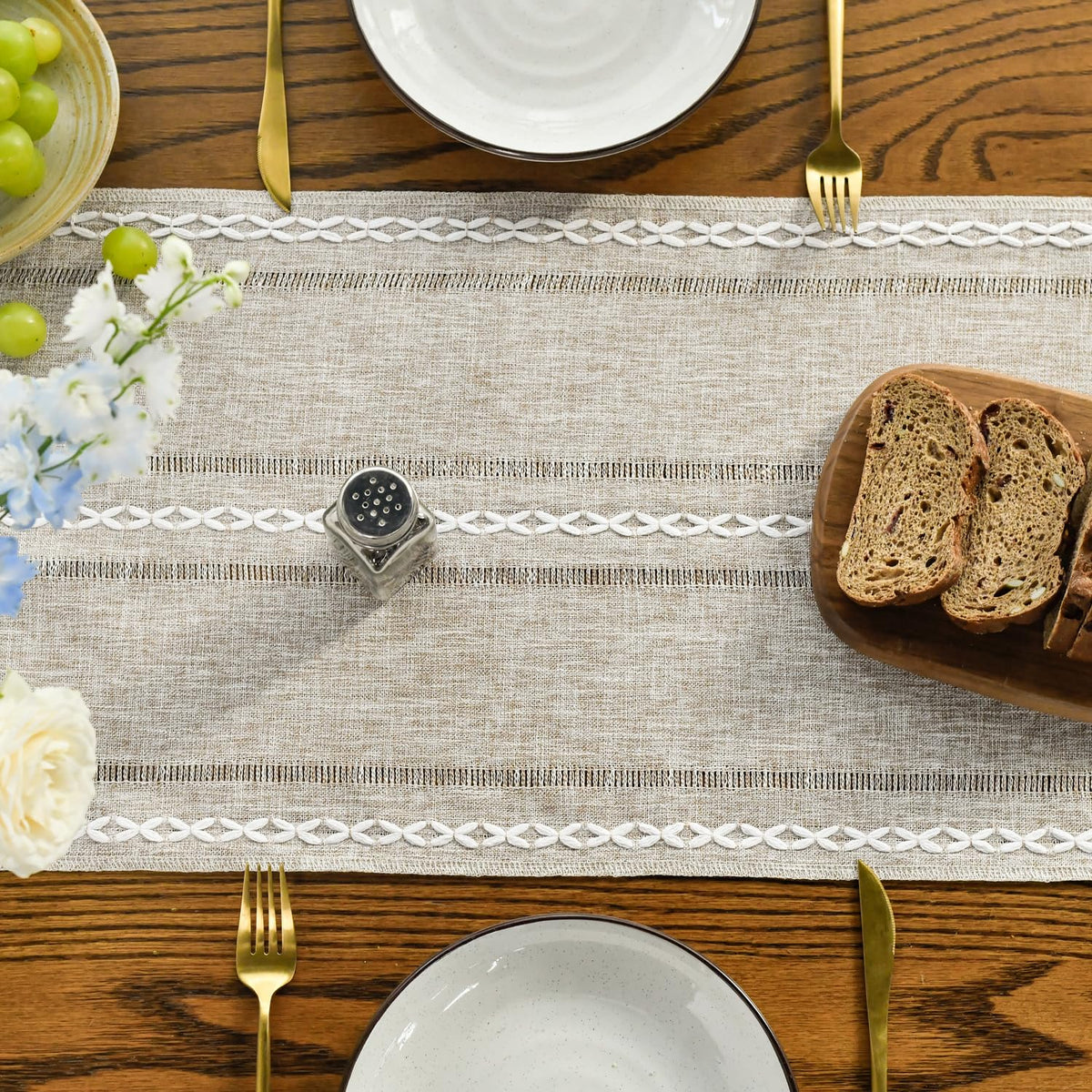 Artoid Mode Boho Latte Beige Tassel Table Runner, Farmhouse Style Kitchen Table Decoration Holiday Wedding Party Dinning Birthday Decor 33x183 cm 🍁 All In One Marketplace Canada