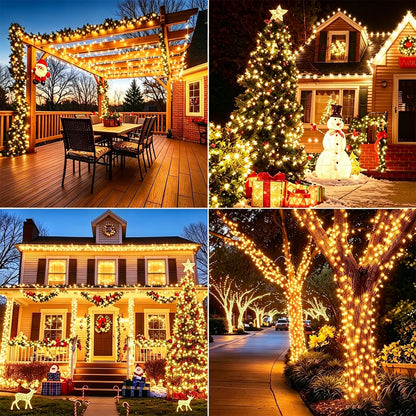 Mewuvn 2Pack 80FT 200 LED Battery Operated Christmas String Lights Outdoor/Indoor, Timer & 8 Modes with Green Wire Christmas Tree Lights, Waterproof Fairy Lights for Xmas Tree Garden(Warm White) 🍁 All In One Marketplace Canada