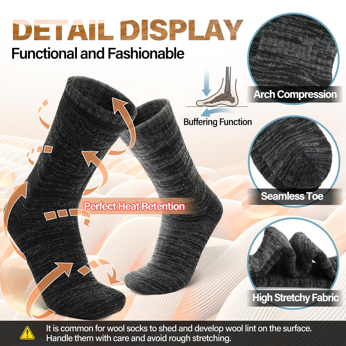 Anlisim Merino Wool Hiking Socks, Boot Crew Work Socks for Women Men 🍁 All In One Marketplace Canada