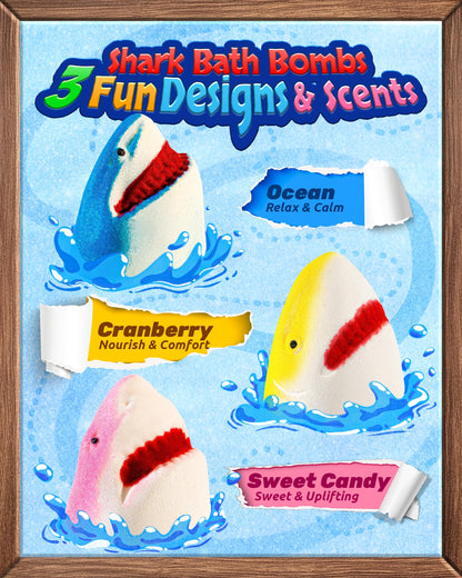 12 Pack Shark Bath Bombs for Kids with Glow-in-The-Dark Ocean Toys Inside 🍁 All In One Marketplace Canada