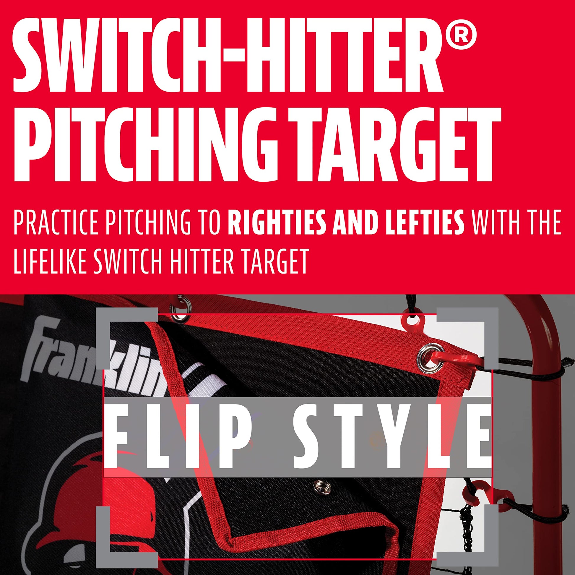 Franklin Sports Pitch Back Rebounder and Switch Hitter Pitching Target - 2 in 1 Return Trainer and Catcher Target - Perfect for Pitching, Fielding and Throwing Practice - 55 x 36 Inch, Multi Franklin Sports