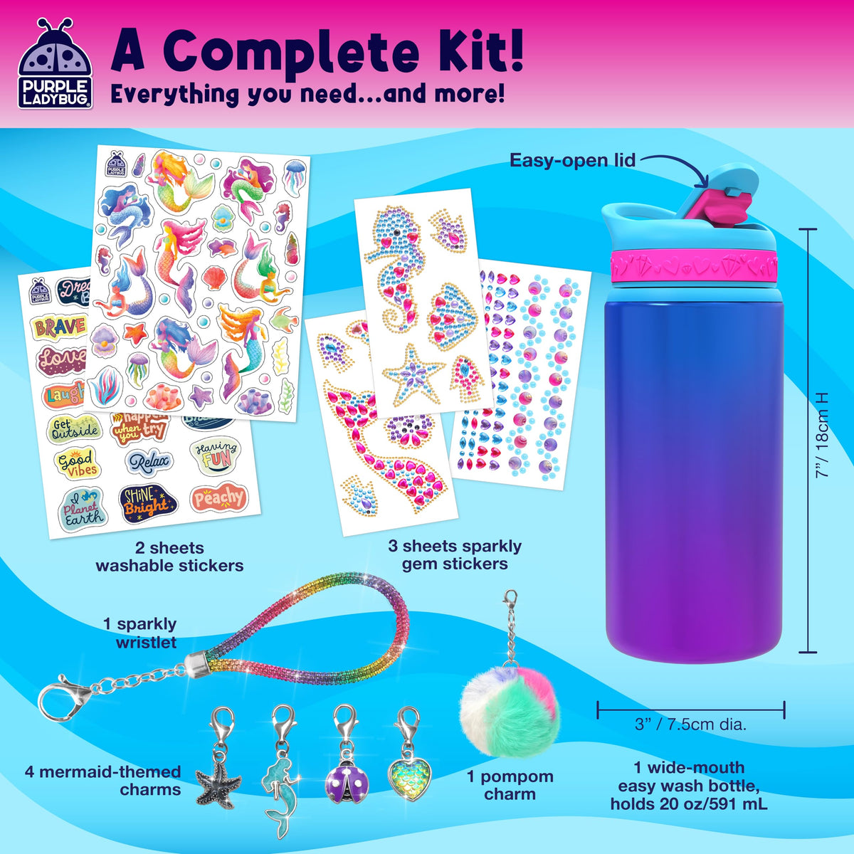 Decorate Your Own Water Bottle Girls - Mermaid Water Bottle Craft 🍁 All In One Marketplace Canada