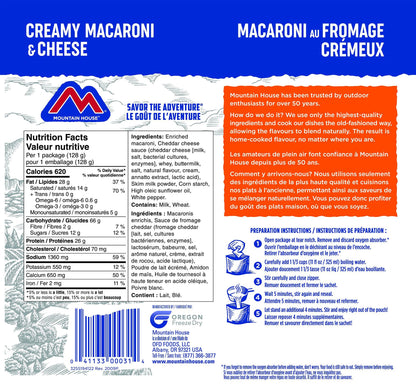 Mountain House Mac and Cheese, Freeze Dried Emergency Food (1 Pouch) Mountain House