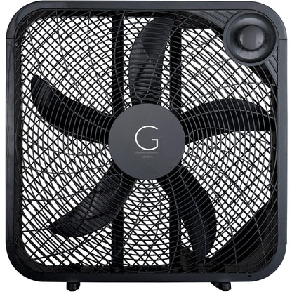 Genesis 20" Box Fan, 3 Settings, Max Cooling Technology, Carry Handle, Black (G20BOX-BLK) Genesis