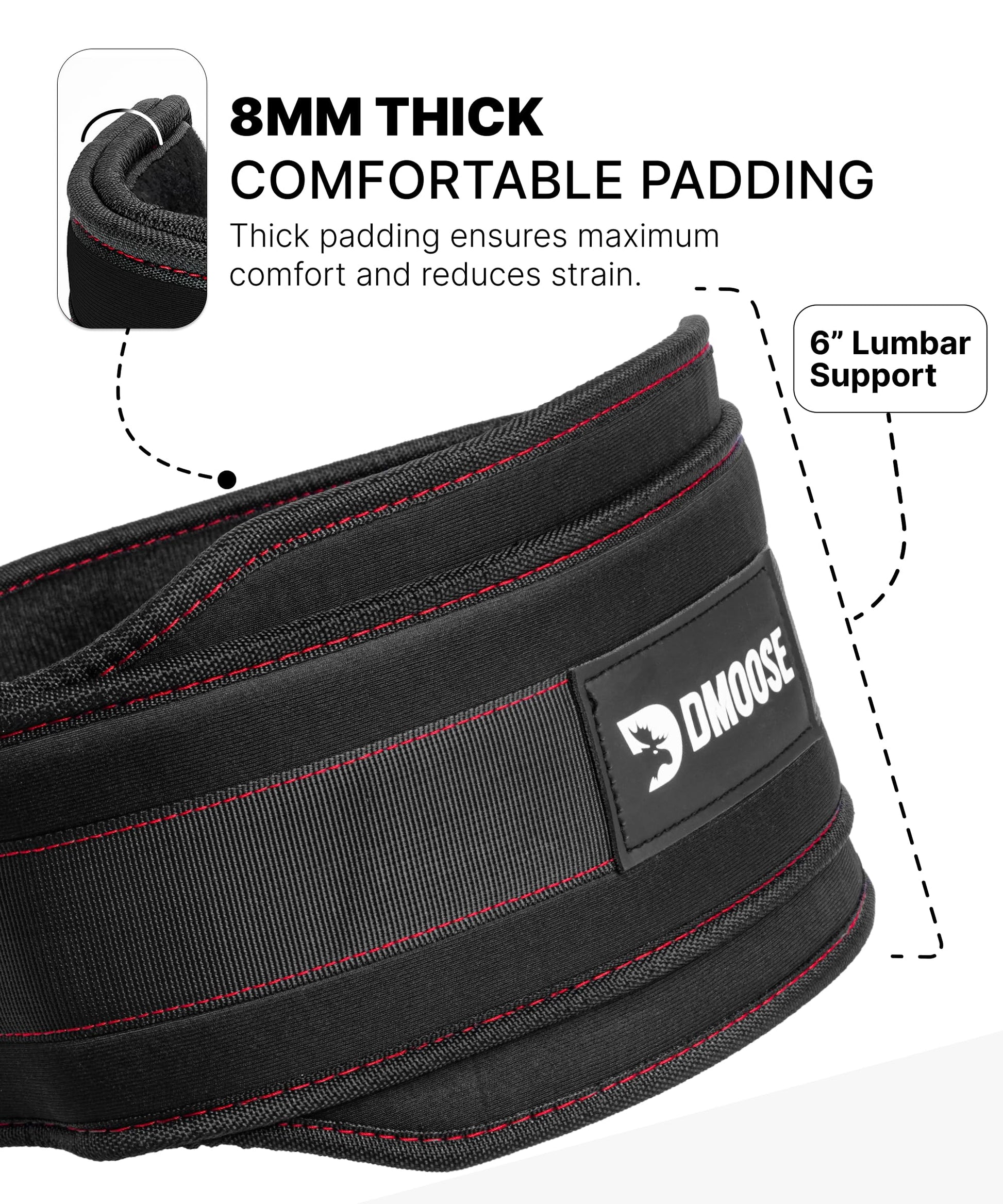 DMoose Dip Belt for Weightlifting, Weight Belt with Chain for Pullup, Gym Lifting Belt for Powerlifting, Squat, Bodybuilding, Heavy Duty Steel, Workout Belt with Comfortable Neoprene Support - Available at All In One Marketplace Canada