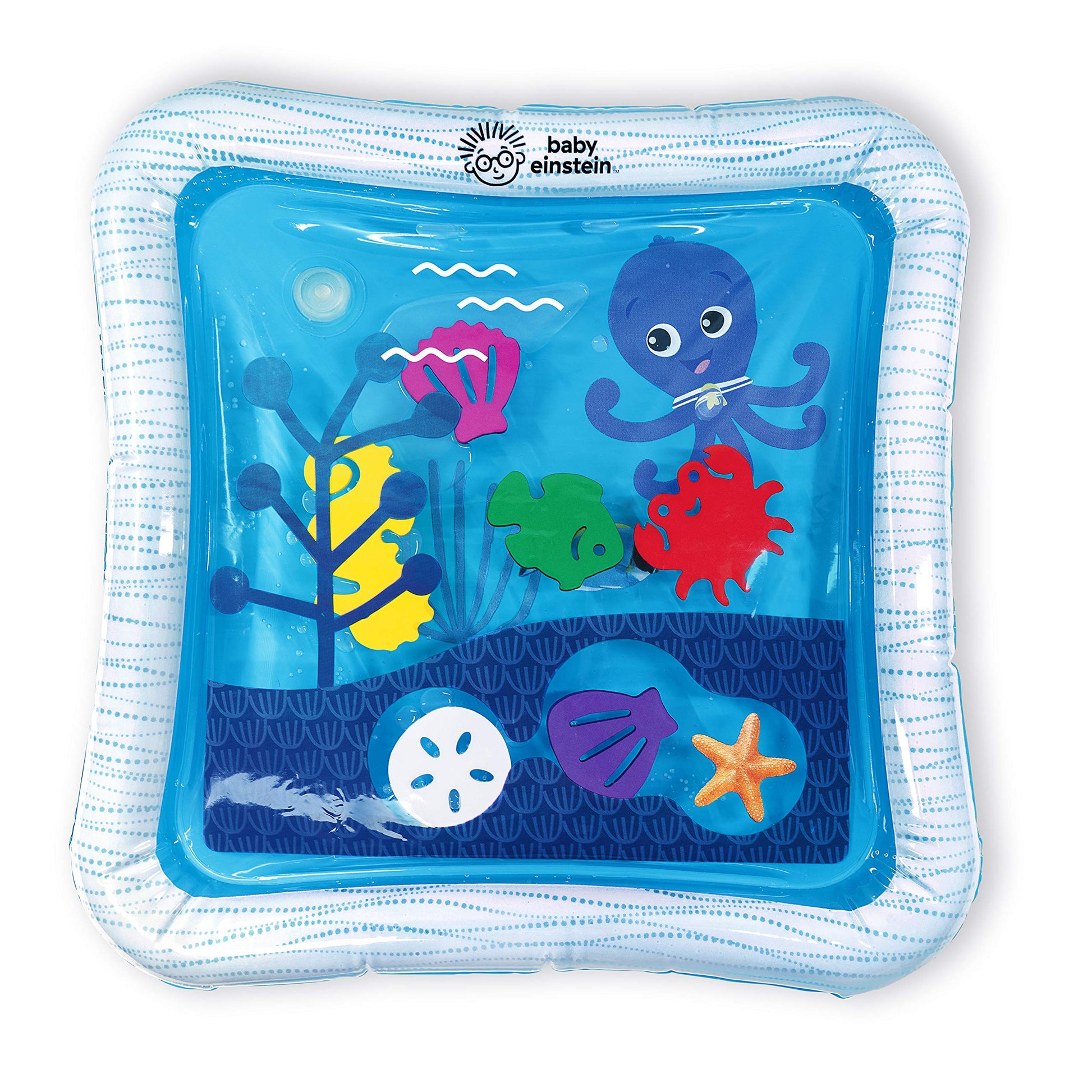 Baby Einstein Octopus Water Play Mat - Safety Fill Line, Tummy Time Activity & Sensory Toy for Babies Newborn & up, Blue Baby Einstein