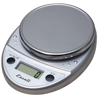 Escali Primo Digital Food Scale Multi-Functional Kitchen Scale and Baking Scale for Precise Weight Measuring and Portion Control, 8.5 x 6 x 1.5 inches, Chrome Escali