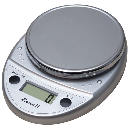 Escali Primo Digital Food Scale Multi-Functional Kitchen Scale and Baking Scale for Precise Weight Measuring and Portion Control, 8.5 x 6 x 1.5 inches, Chrome Escali
