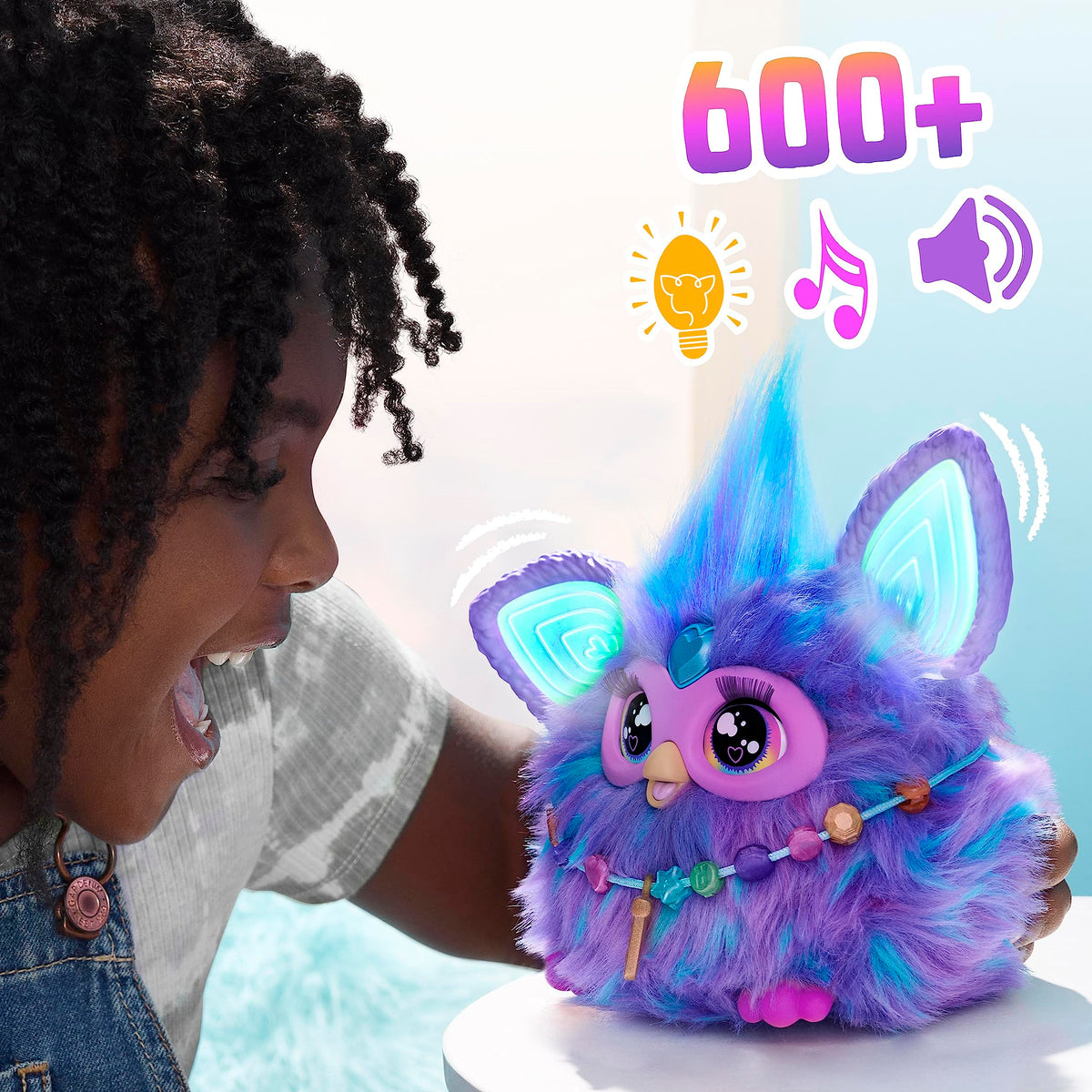 Furby Purple, 15 Fashion Accessories, Interactive Plush Toys for 6 Year Old Girls & Boys & Up, Voice Activated Animatronic (English Version)