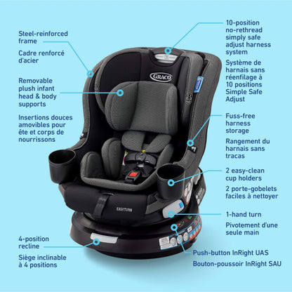Graco EasyTurn 360 2-in-1 Convertible Car Seat - Available at All In One Marketplace Canada