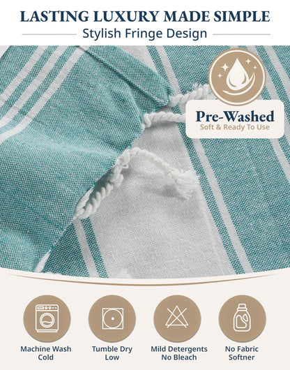 Lane Linen Turkish Beach Towels Set of 6, Oversized Beach Towel, Lightweight Beach Essentials for Women, Large Pool Towel, Absorbent & Quick Dry, Sand Free Beach Towel, 39"x71" - Tropical Breeze