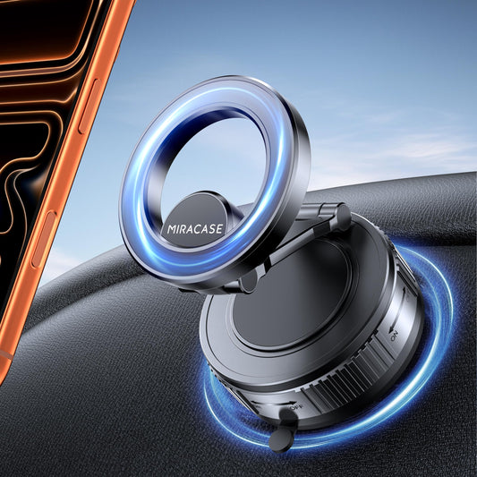 Miracase 2026 for MagSafe Car Mount: [Ultra-Strong Vacuum Suction + Handlebar] 360° Rotatable Handlebar Mount, Car Phone Holder for All Phone Models