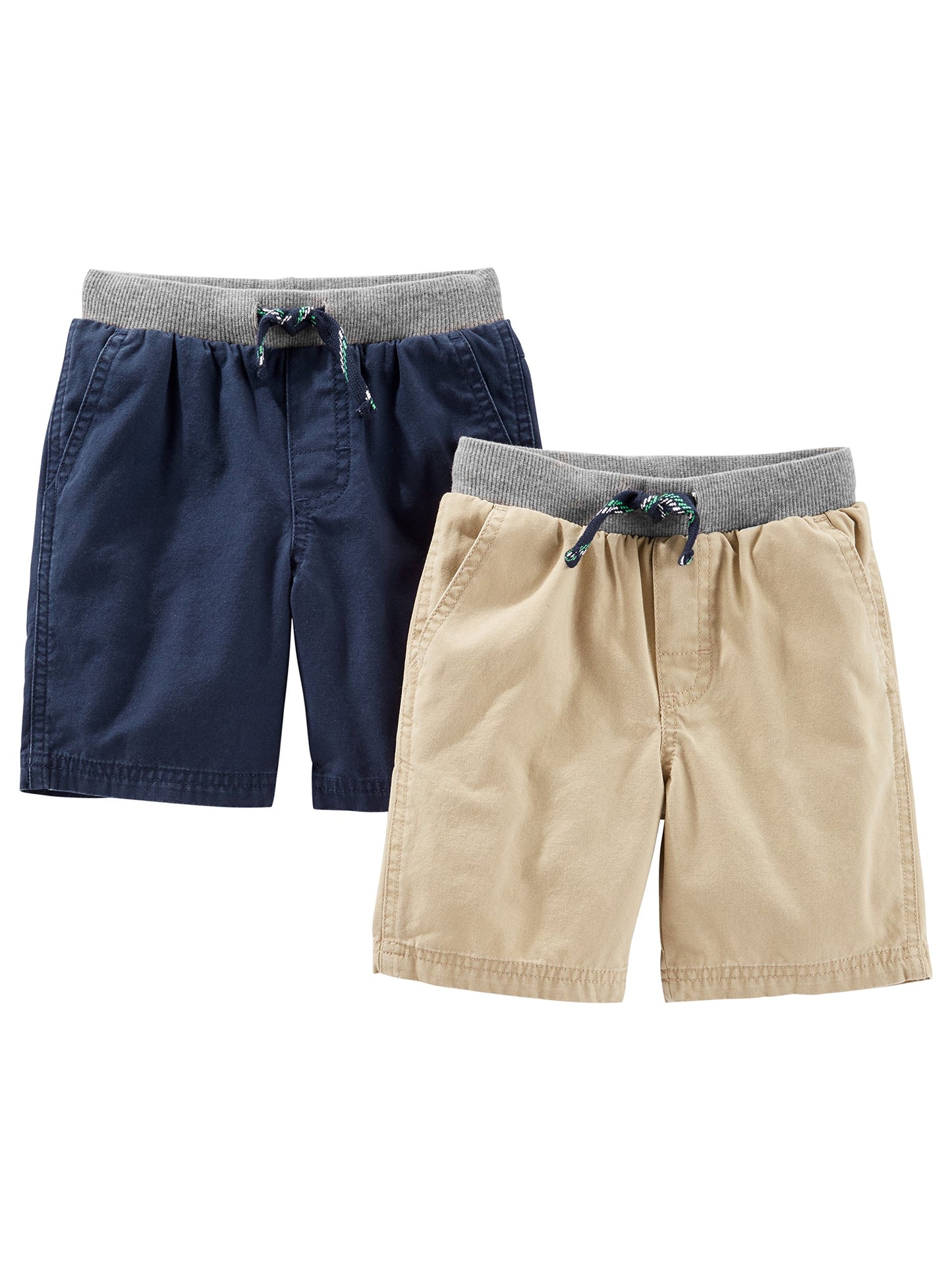 Simple Joys by Carter's Baby Boys' Toddler 2-Pack Shorts, Khaki, Navy, 4T Simple Joys by Carter's