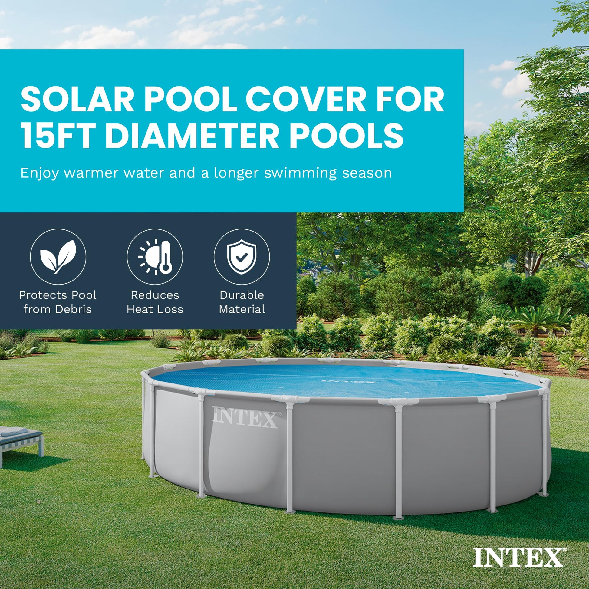 Intex 59954E Solar Cover for 15ft Diameter Easy Set and Frame Pools