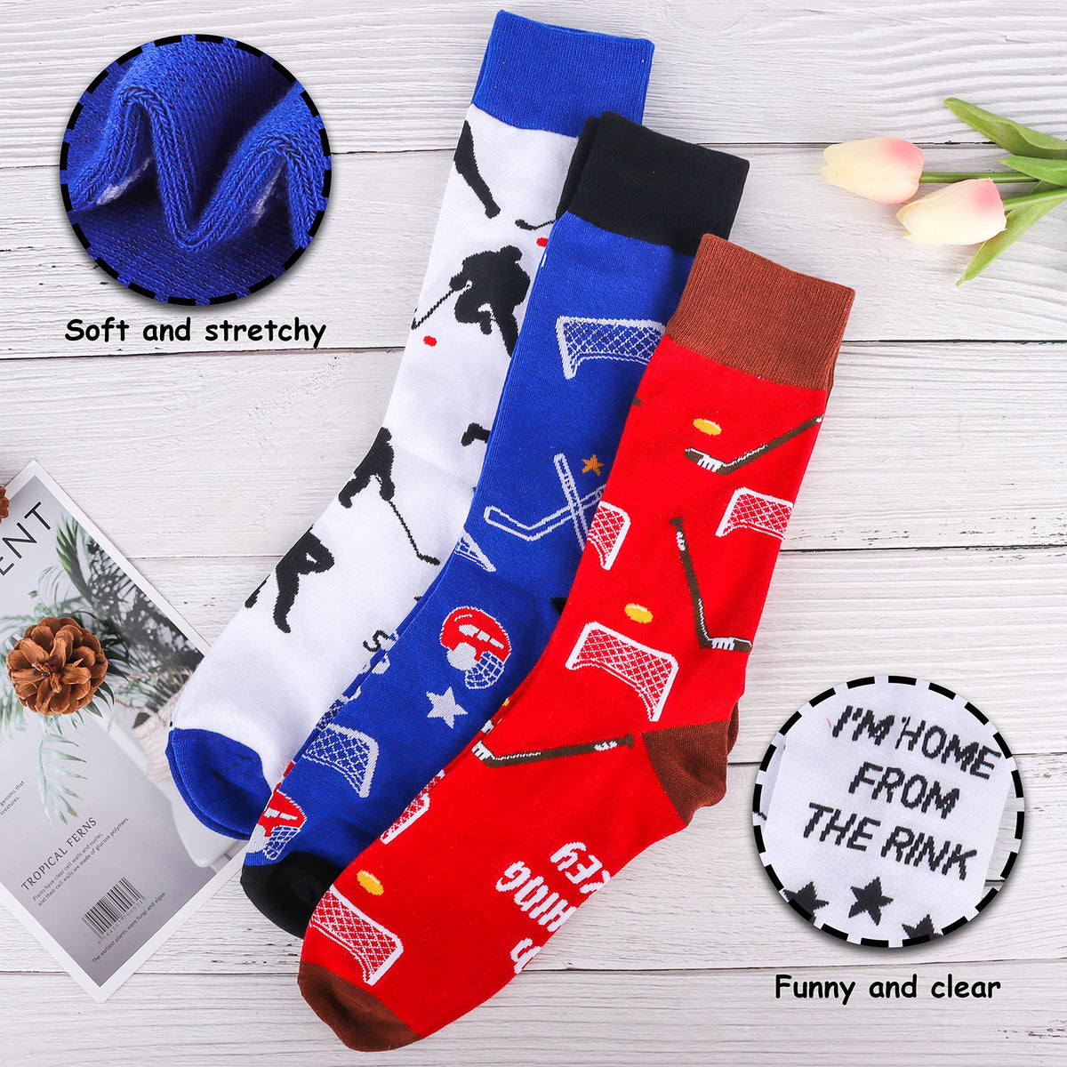 Moyel Hockey Socks Funny Gifts for Men Teen Boys Size 7-13 🍁 All In One Marketplace Canada