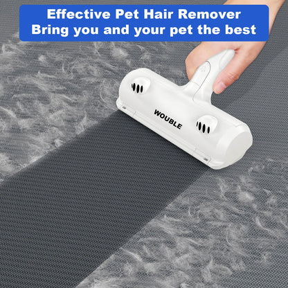 Wouble Pet Hair Remover Roller, Reusable Lint Roller for Pet Hair,Self Clean Dog Cat Fur Removal Brush, from Carpet, Furniture, Rugs, Laundry, Bedding, Sofa-White - Available at All In One Marketplace Canada