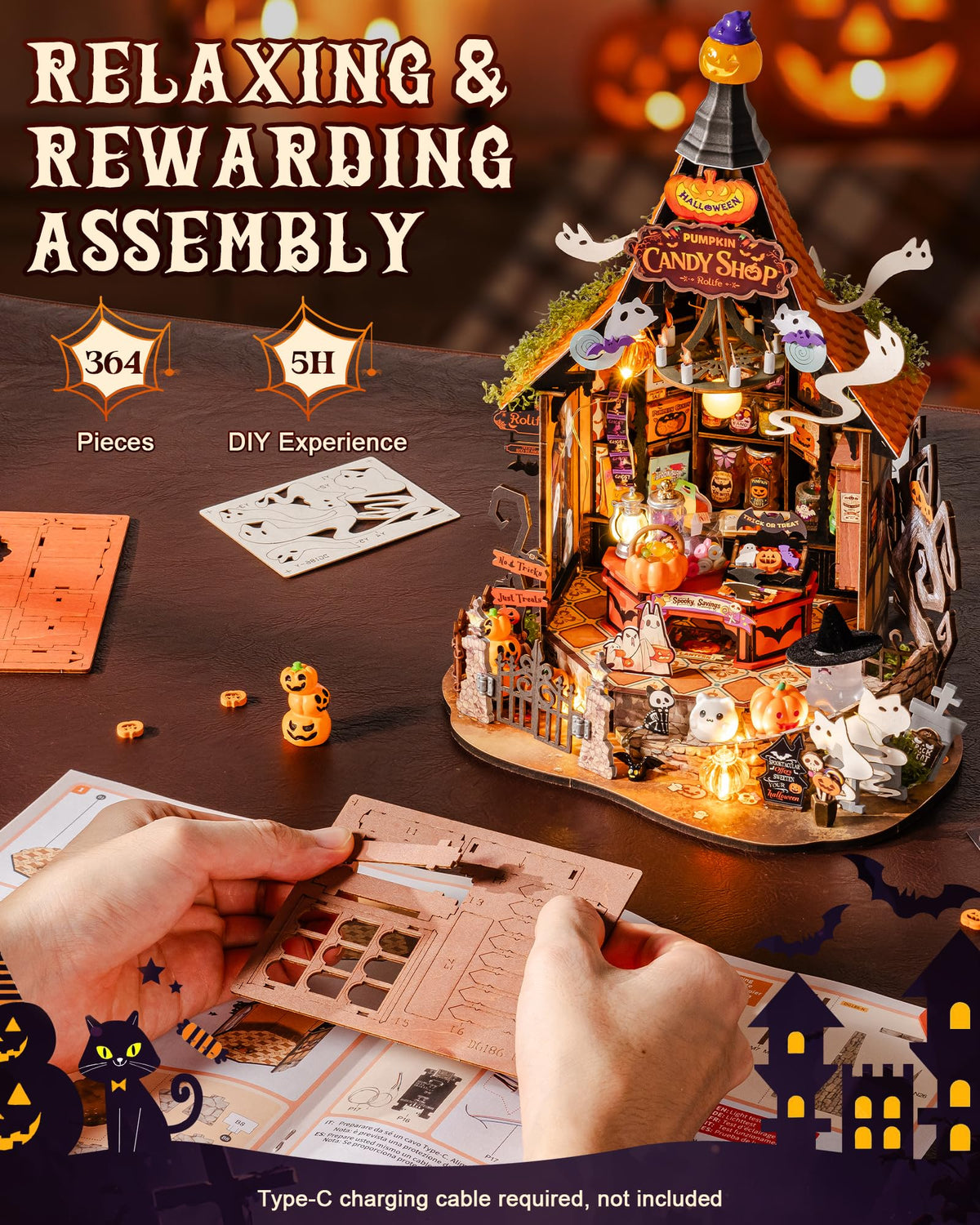 Rolife Halloween Haunted Candy House DIY Miniature Kits 🍁 All In One Marketplace Canada