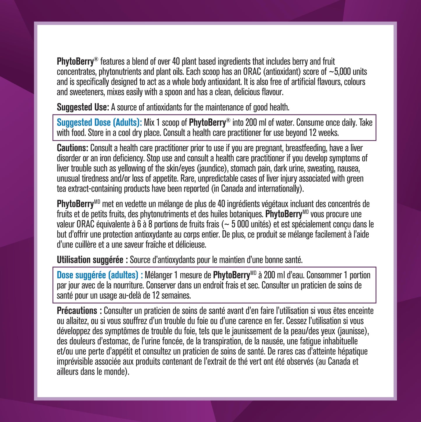 Progressive PhytoBerry Antioxidant Superfood Powder Natural Berry Flavour, Canadian-Made with 40 Fruit Concentrates, Phytonutrients, and Plant Oils for Complete Free-Radical Defence, Vegan, Gluten-Free, and All Natural, 900 g - Available at All In One Marketplace Canada