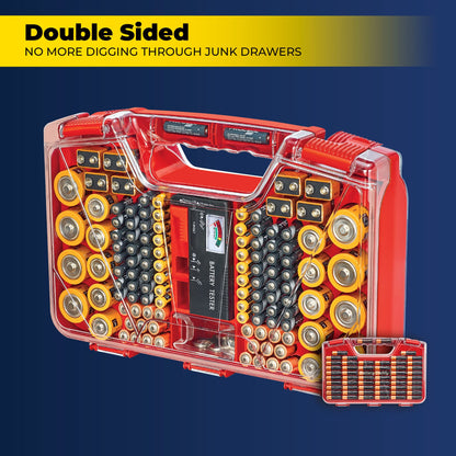 Ontel Battery Daddy 180 Battery Organizer and Storage Case with Tester, 1 Count, As Seen on TV - Available at All In One Marketplace Canada