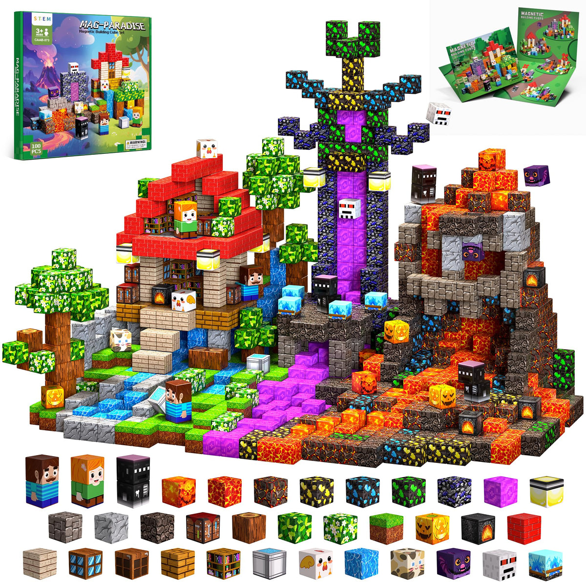 Magnetic Blocks| 100PCS Magnetic Building Cubes| STEM Educational Toys 🍁 All In One Marketplace Canada