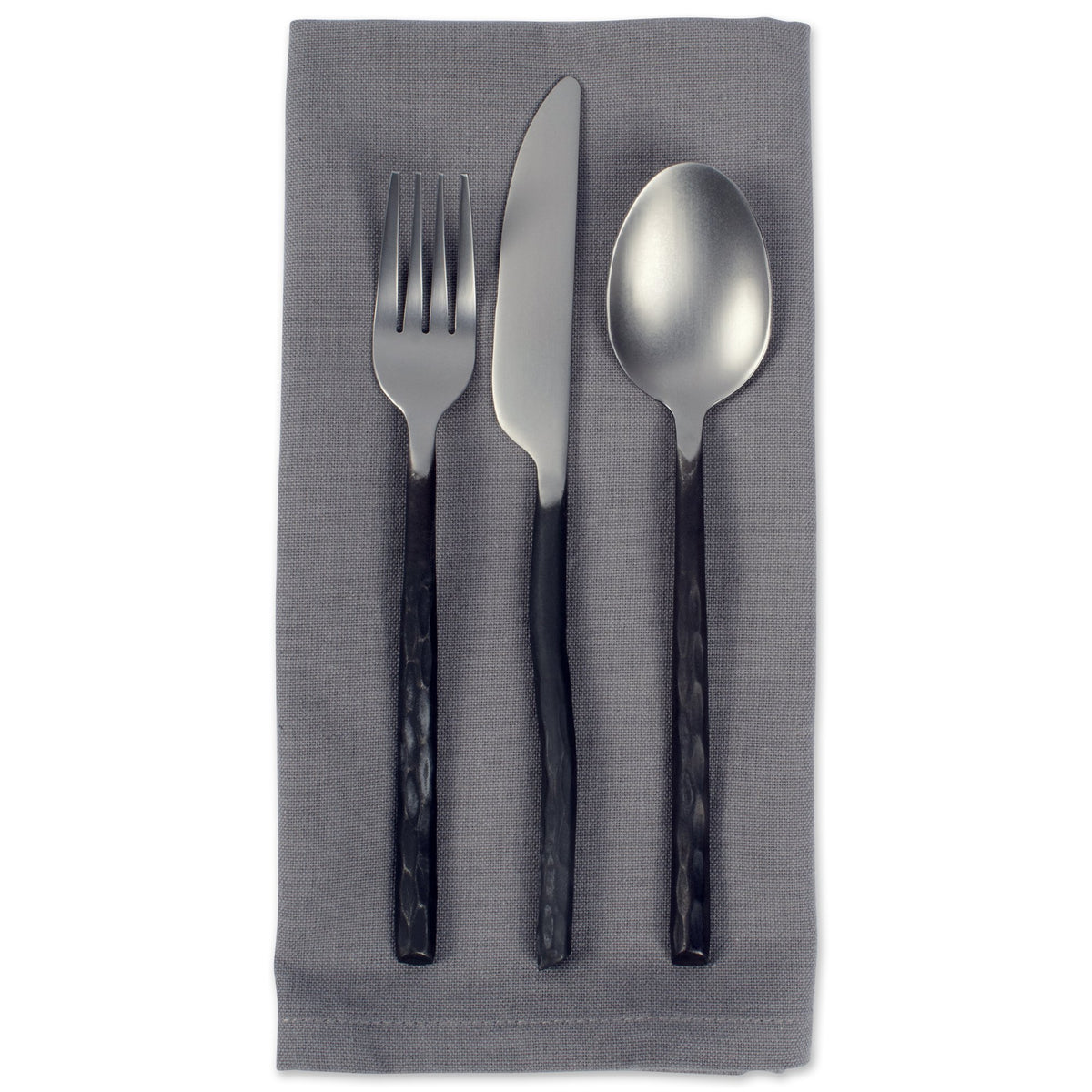 Serviette de table en coton surdimensionnée DII 51 x 51 cm, lot de 6, gris - Parfait pour Halloween, les dîners, les barbecues, les mariages, les fêtes et pour un usage quotidien