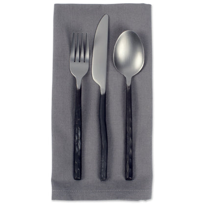 Serviette de table en coton surdimensionnée DII 51 x 51 cm, lot de 6, gris - Parfait pour Halloween, les dîners, les barbecues, les mariages, les fêtes et pour un usage quotidien