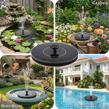 Yeomi Solar Fountain, Floating Solar Water Pump for Bird Bath, Outdoor Water Fountain No Battery or Electricity Needed, Easy to Use for Garden, Pond, Patio